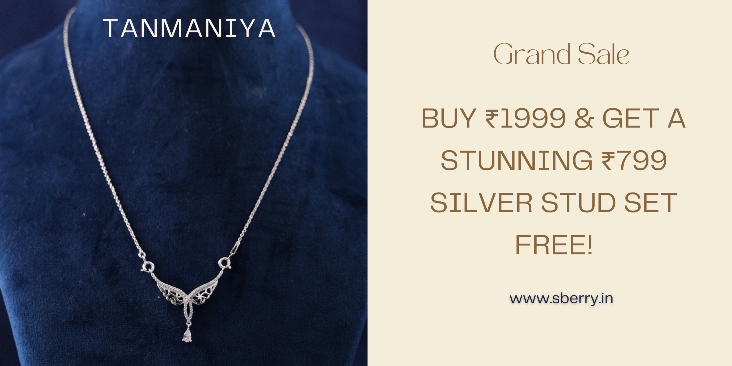 Shine Brighter with Sberry – Buy ₹1999 & Get a Stunning ₹799 Silver Stud Set Free!