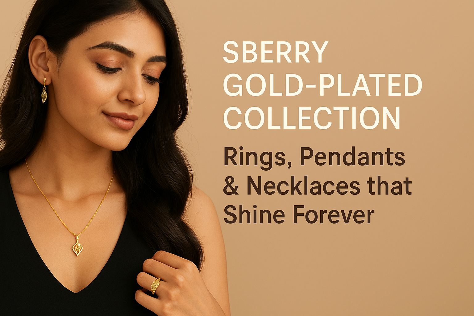 sberry gold plated jewellery ring and all