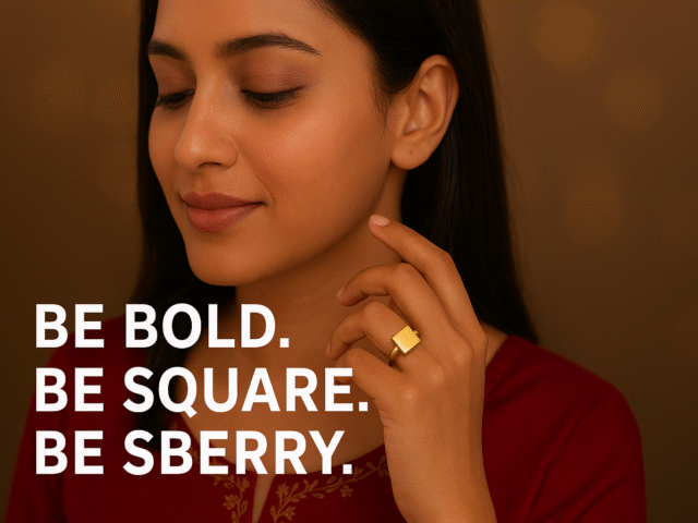 Square Design Gold Plated Silver Ring – The Modern Touch of Royal Elegance by Sberry